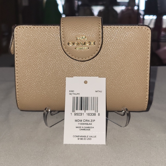 Coach Tilly Top Handle Satchel In Colorblock Taupe/Chalk + Wallet - Picture 9 of 11